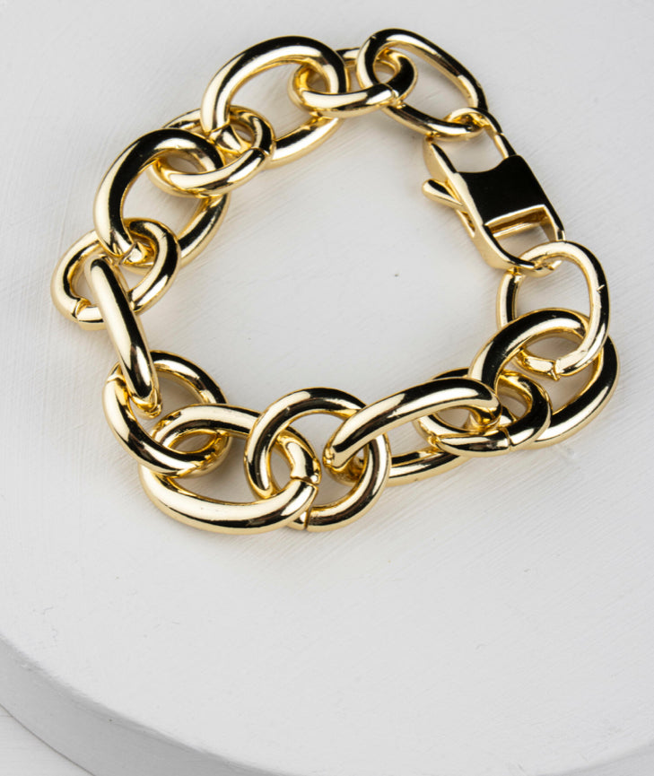 Olia Portia Chunky Link Bracelet Gold Plated