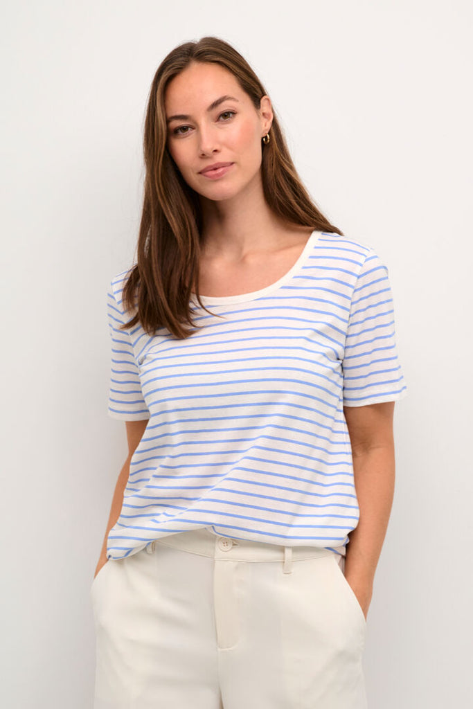 Culture Deia Oneck  Blue Stripe T-shirt