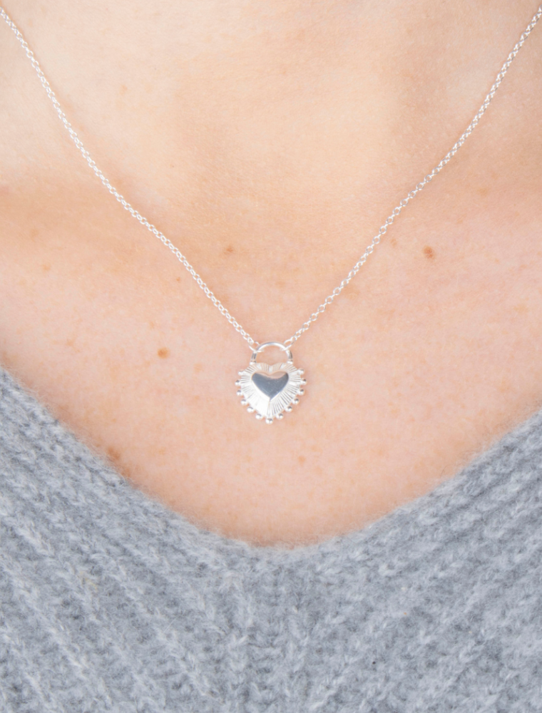 Olia Isla Heart Necklace Sterling Silver