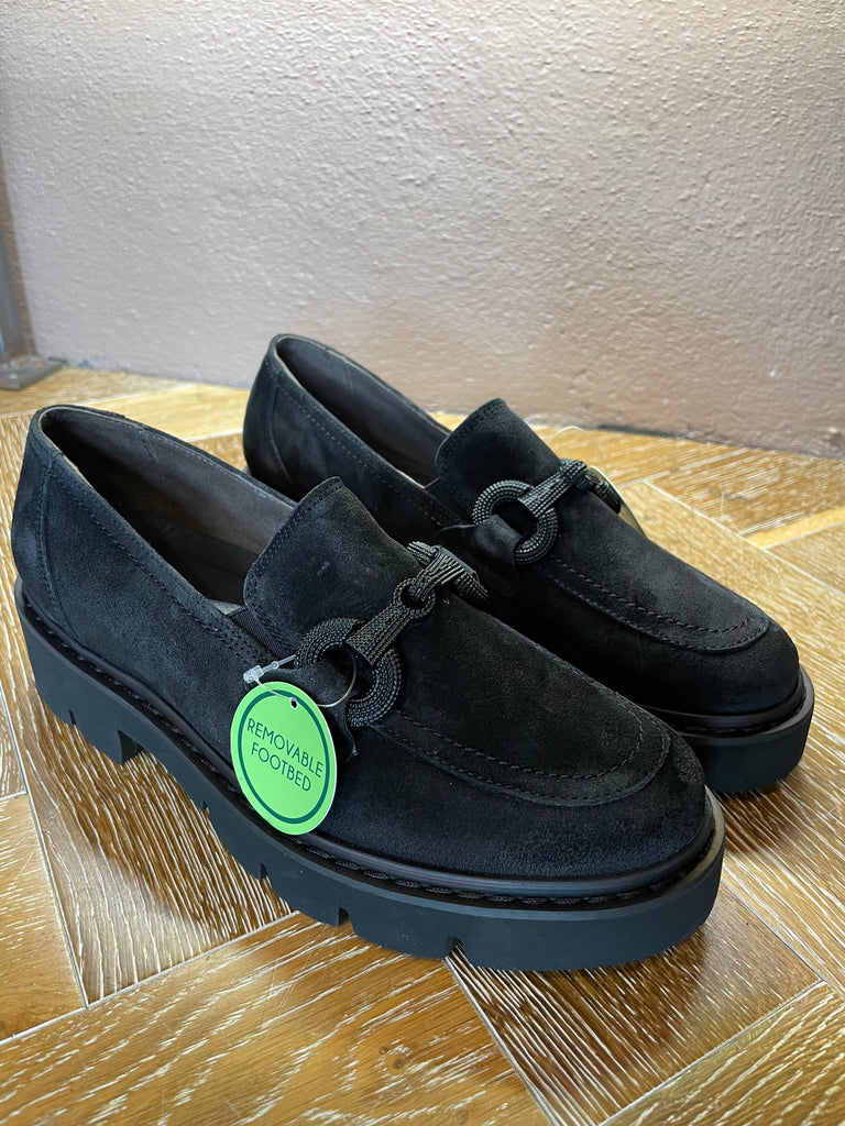 Paul Green E7 Black Suede Loafers