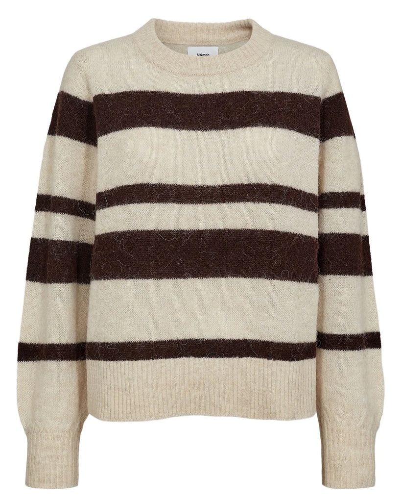 NÜMPH Riette Wide Stripe Pullover Black Coffee
