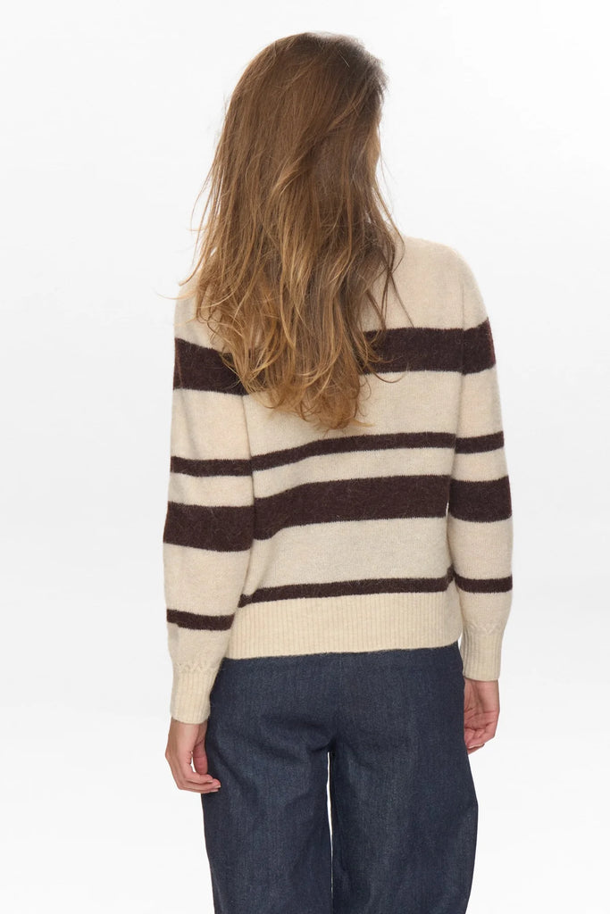 NÜMPH Riette Wide Stripe Pullover Black Coffee