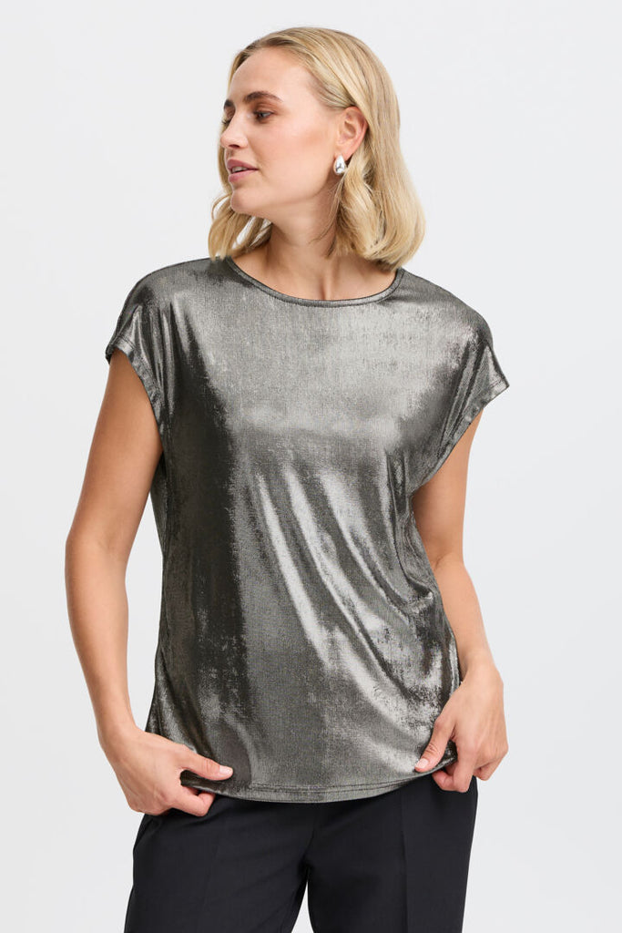 Fransa Franny Tee Gun metal mix