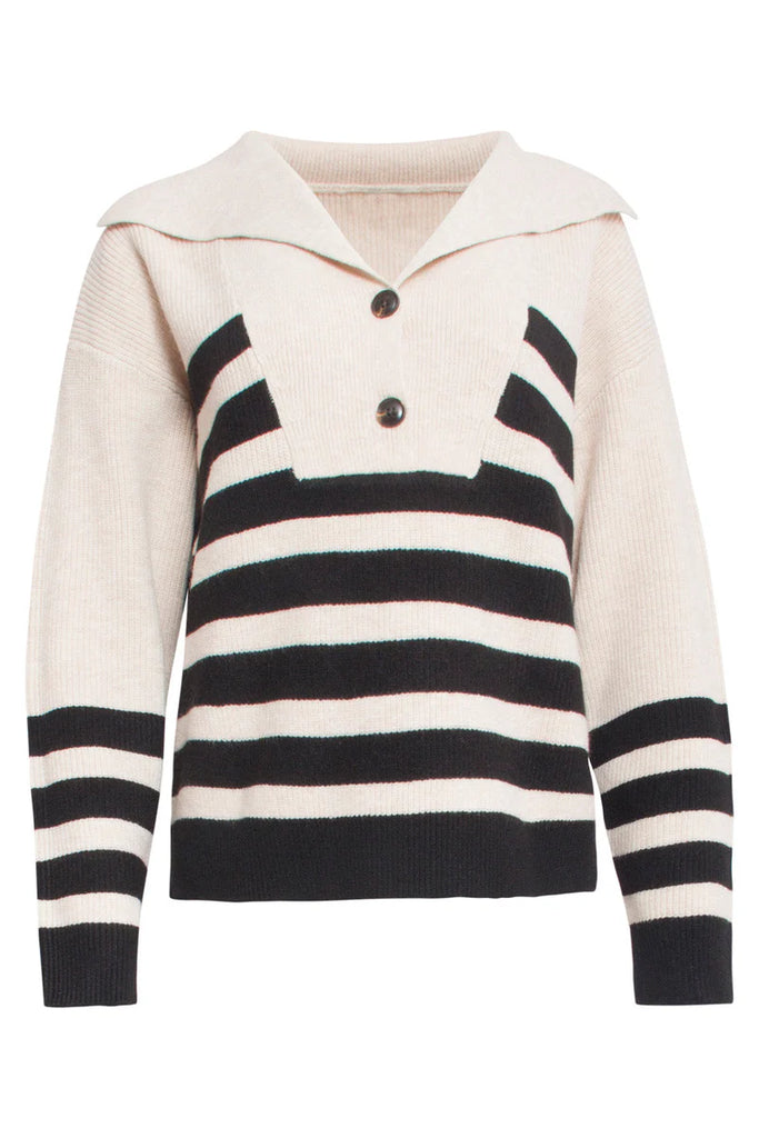 Smashed Lemon Modern Striped Knitted Sweater