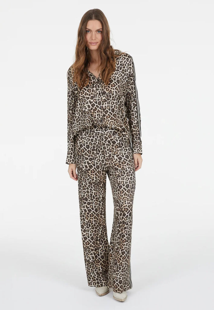 Marc Aurel Trousers with Leopard & Stripe