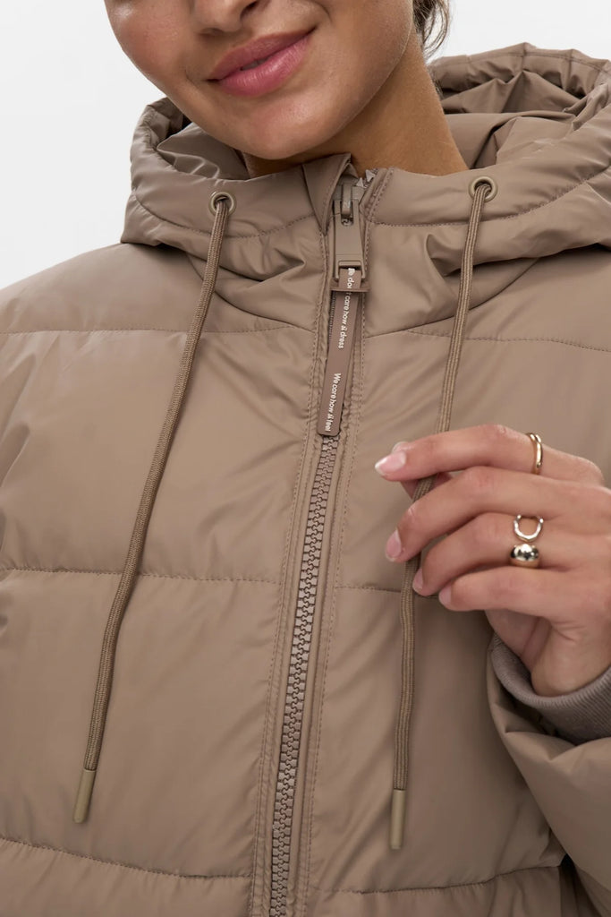 NÜMPH Birra Long Jacket Taupe Gray