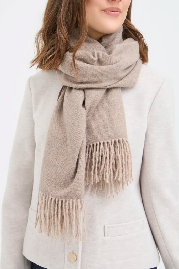 Fransa Pasmira Beige Scarf