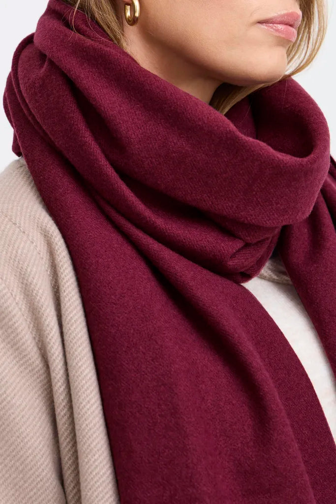 Fransa Pasmira Burgundy Scarf