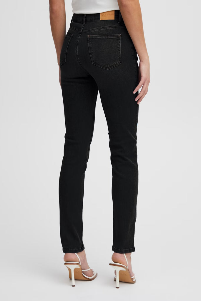 Pulz Emma HW Jeans Medium Straight Leg black