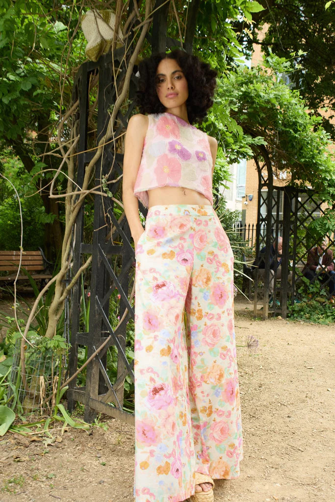 Traffic People Wide Boy Trousers Pink