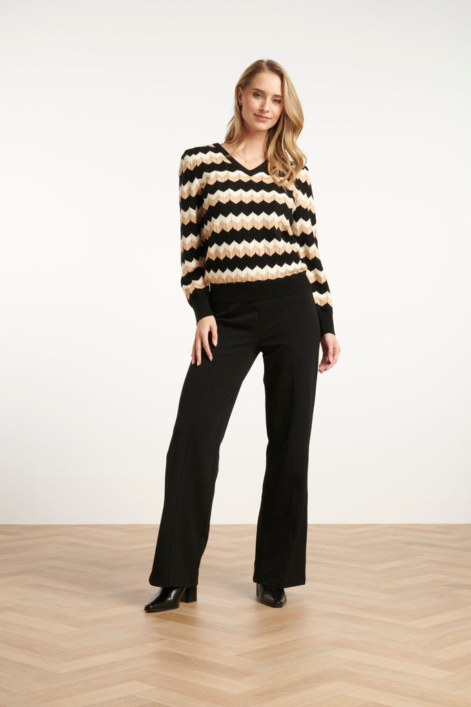 Smashed Lemon Black/Brown Knitted Pullover