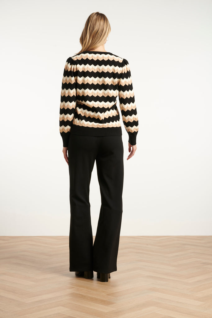 Smashed Lemon Black/Brown Knitted Pullover