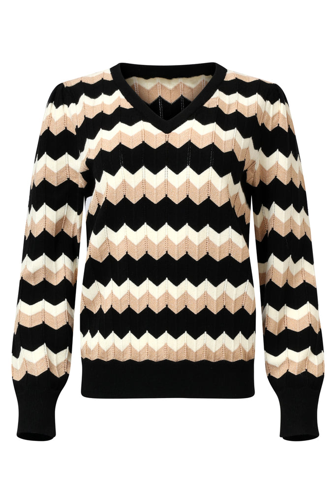 Smashed Lemon Black/Brown Knitted Pullover