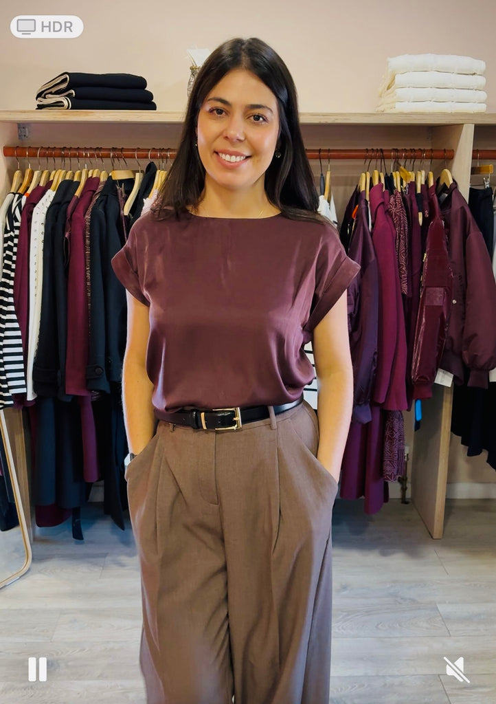 Fransa Shina Blouse Burgundy