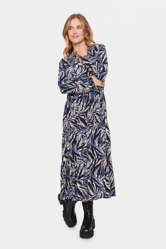 Soaked in Luxury Eda Maxi Zebra Print Dress