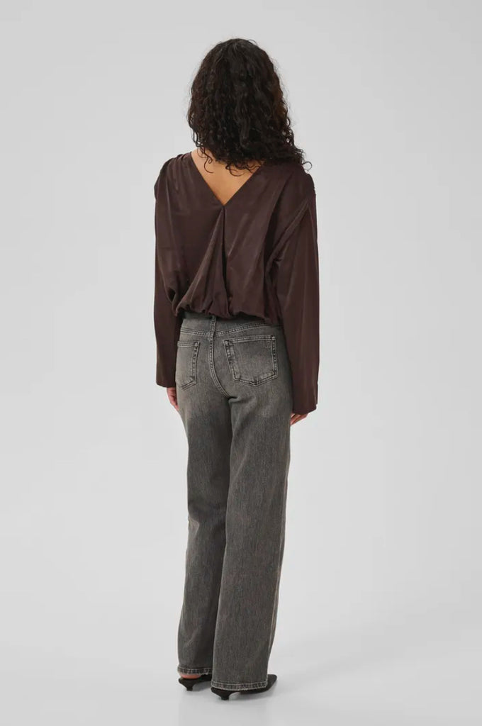 My Essential Wardrobe Estelle Wrap Blouse Expresso