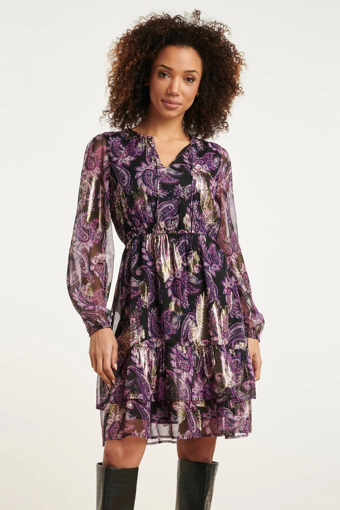 Smashed Lemon Purple Paisley Dress