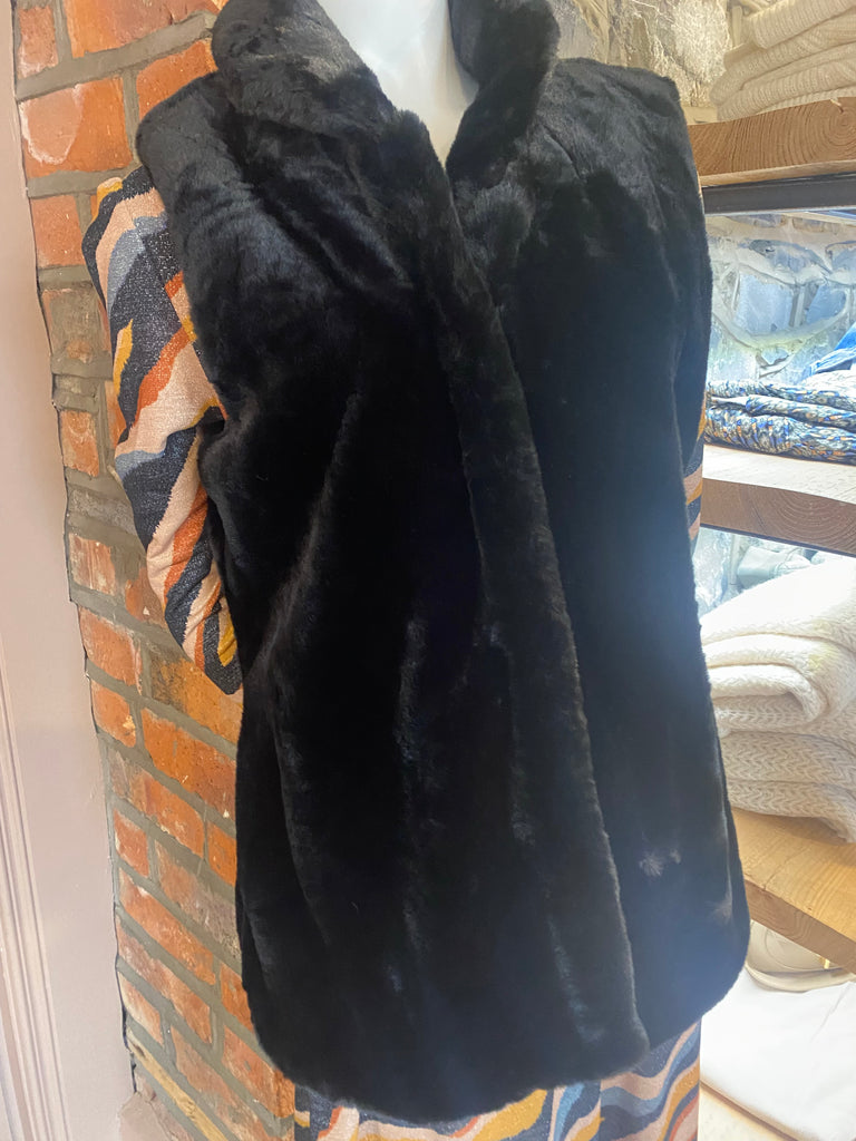 Pomodoro Fur Gilet Black