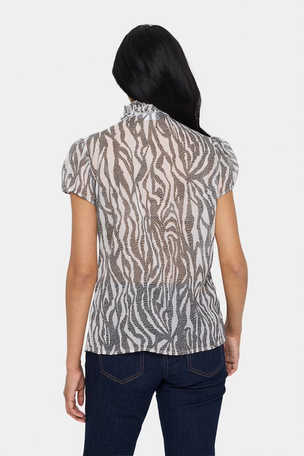 Saint Tropez Lilja Crinkle Zebra Shirt