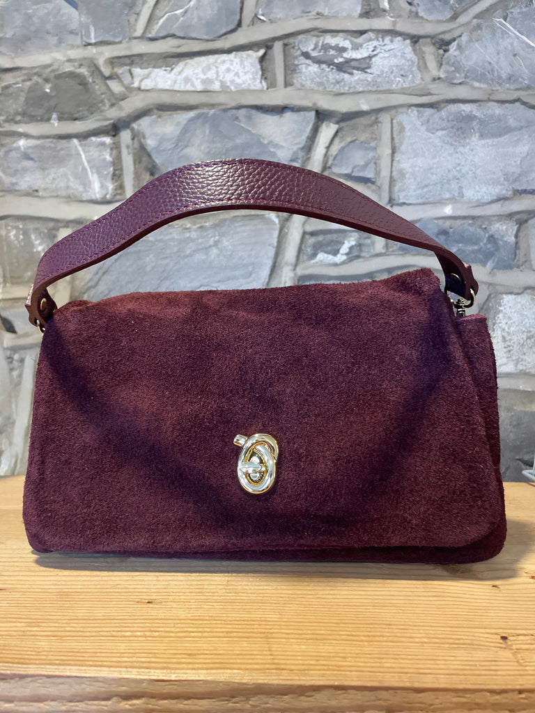 Blake Burgundy Suede Bag