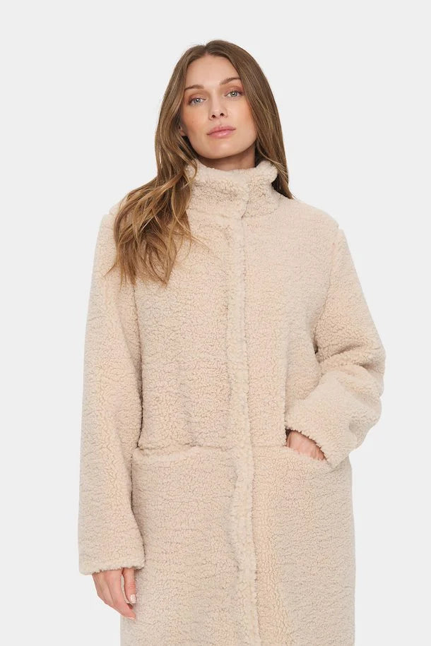 Saint Tropez Felicia Teddy Coat Fog