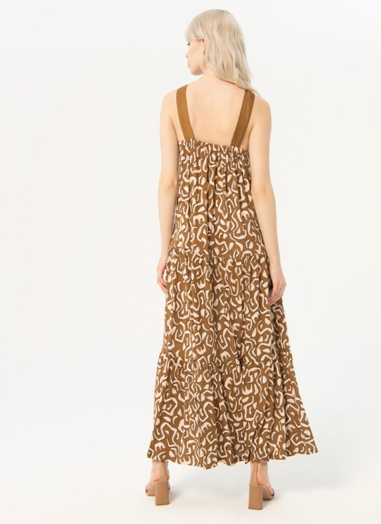 Surkana Camel Print Dress