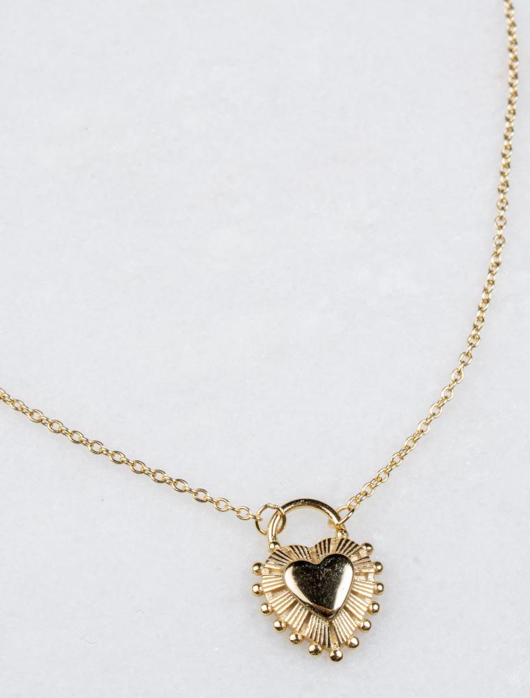 Olia Isla Heart Necklace - Gold Plated on a Sterling Silver