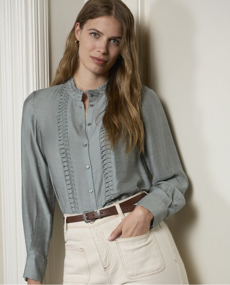Surkana Flowing Blouse Steel Blue