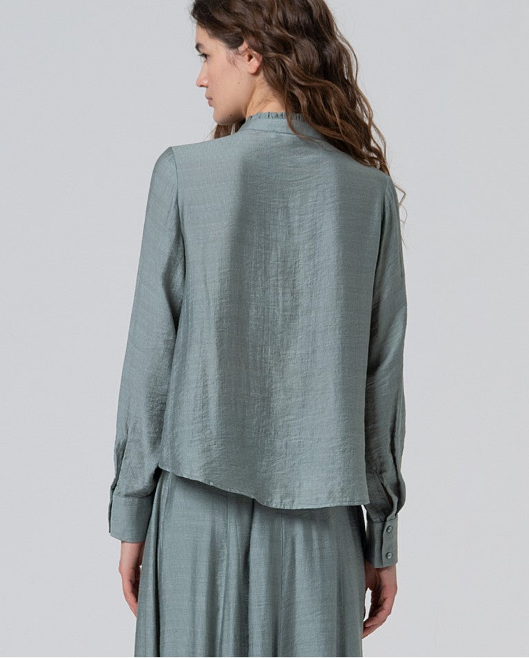 Surkana Flowing Blouse Steel Blue