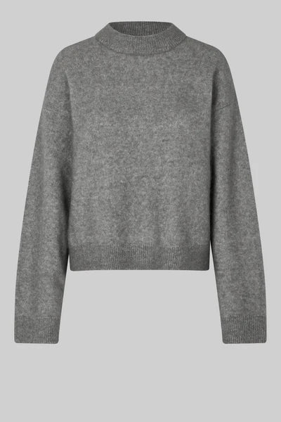 SF Brook O Neck Jumper Charcoal Grey