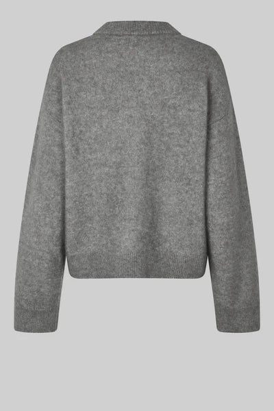 SF Brook O Neck Jumper Charcoal Grey