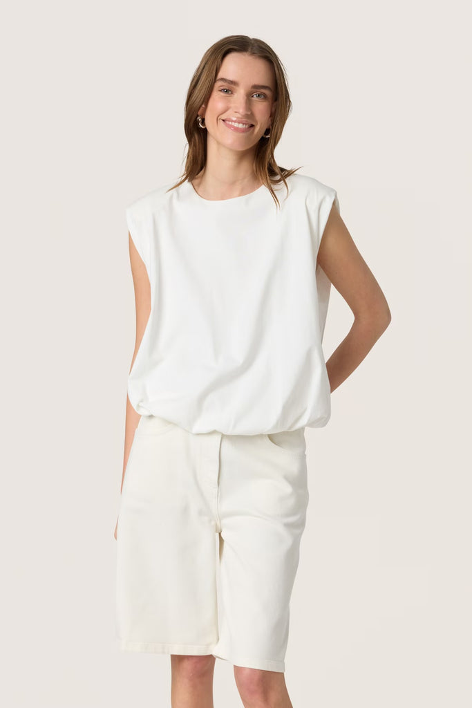 Soaked in Luxury Jina Balloon Tank Top Broken White