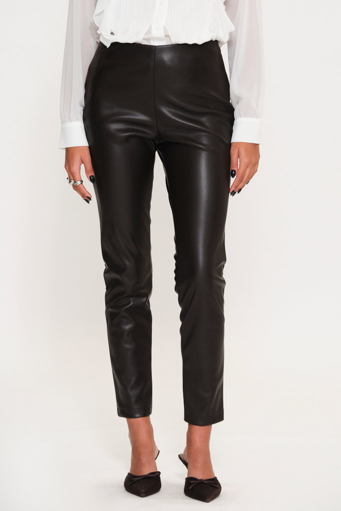 Kaos Leatherette Leggings Black