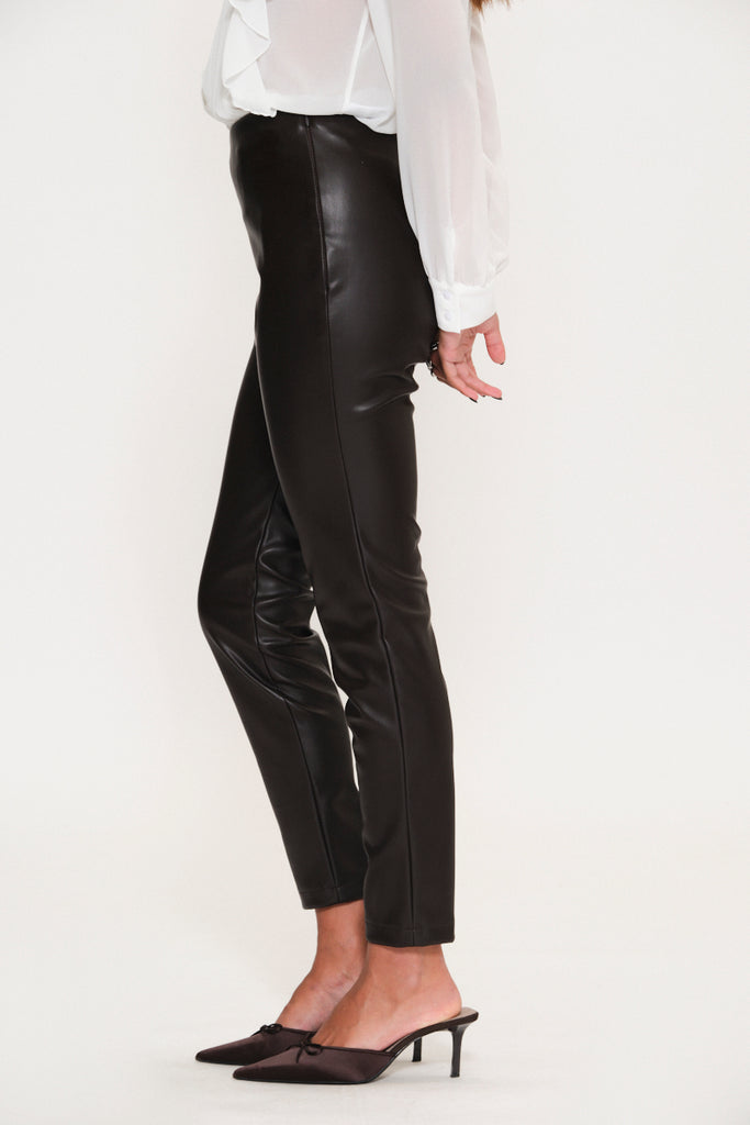 Kaos Leatherette Leggings Black