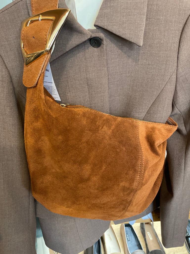 Crescent Leather Suede Bag