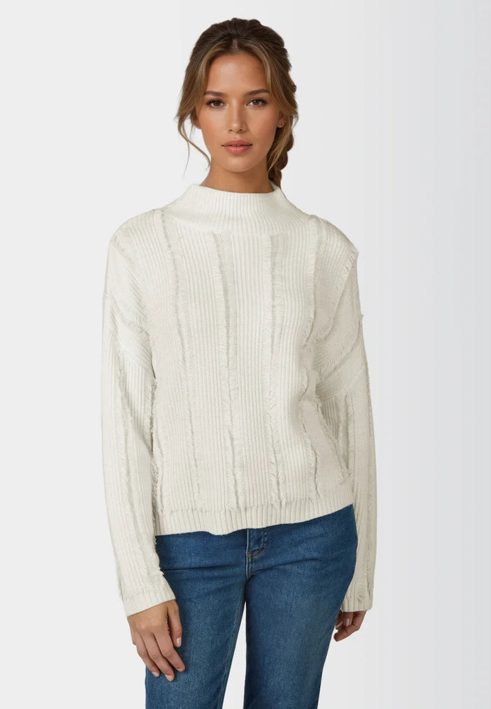 Marc Aurel Ribbed Sweater with Fringes