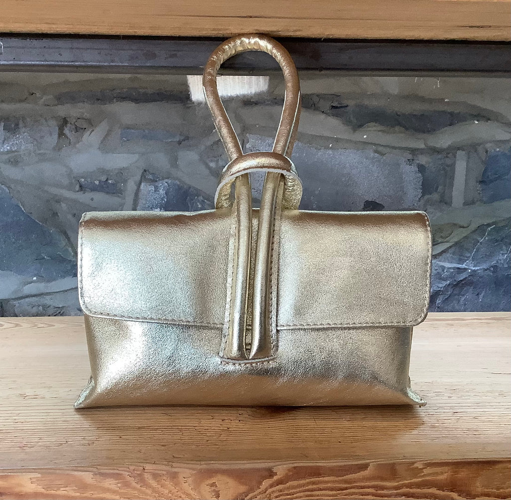 Gold Metallic Leather Bag