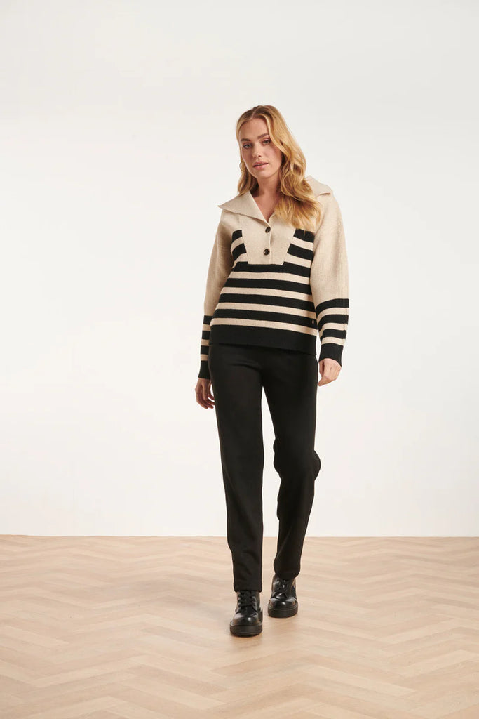 Smashed Lemon Modern Striped Knitted Sweater