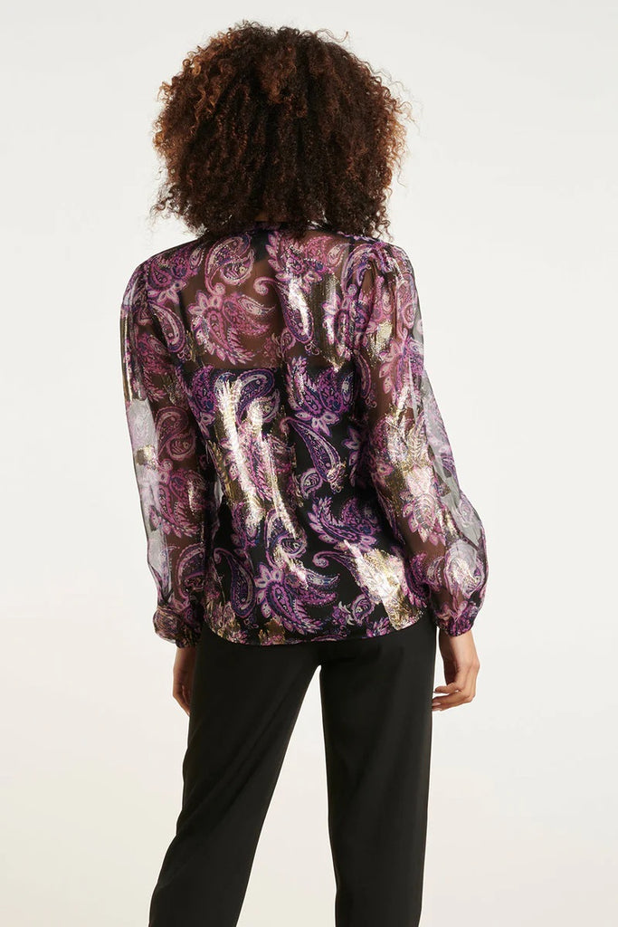 Smashed Lemon Purple Paisley Blouse