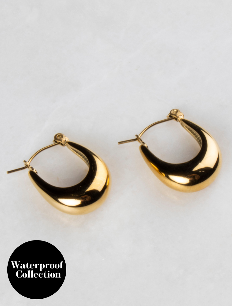 Olia Blake Watetproof Hoop Earrrings -18k Gold plated Stailess Steel