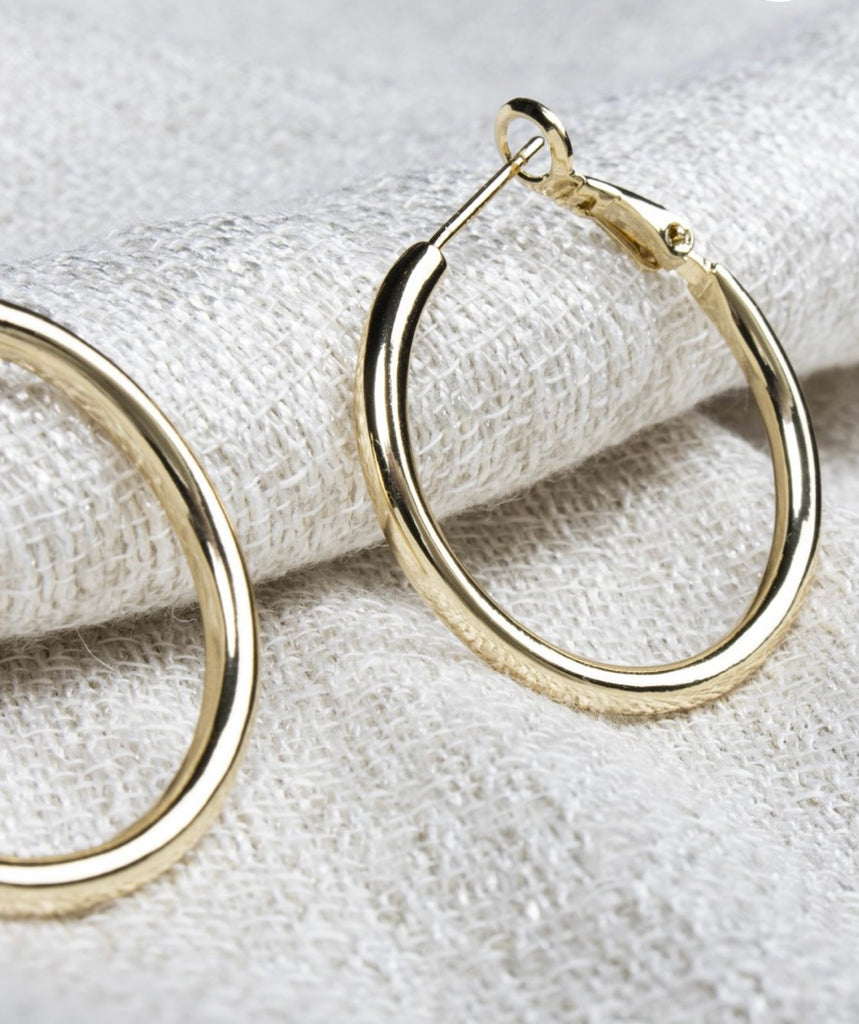Olia Large Ellie Hoops – Gold Plated