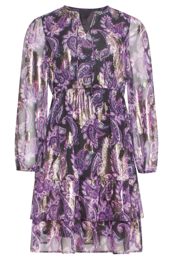 Smashed Lemon Purple Paisley Dress