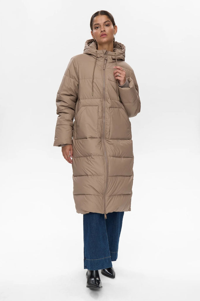 NÜMPH Birra Long Jacket Taupe Gray