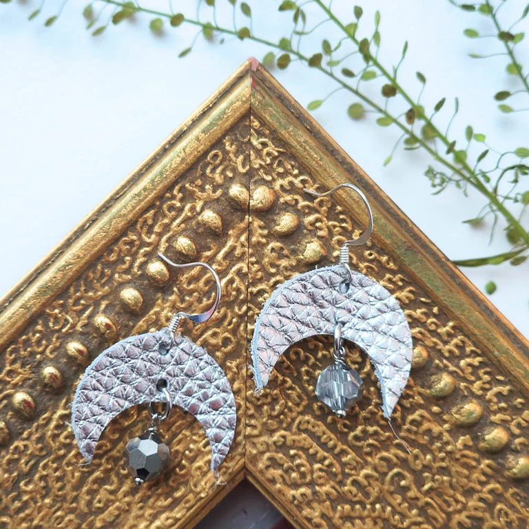 Siobhan Daly Leather Silver Earrings