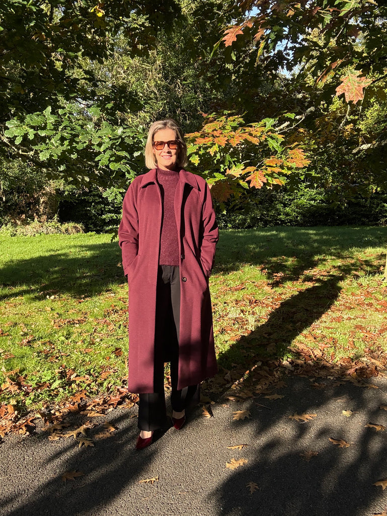 Kaos Long with Belt Bordeaux Coat