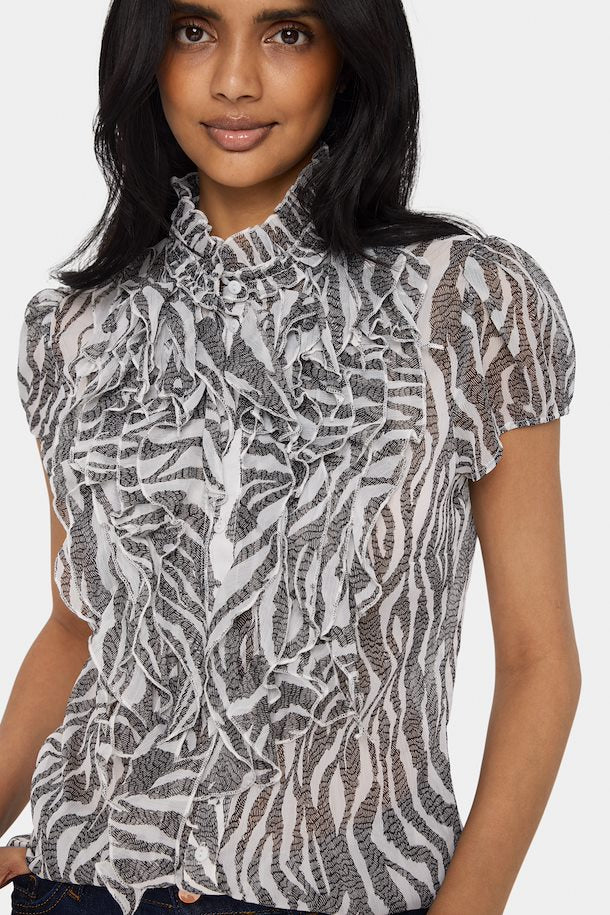 Saint Tropez Lilja Crinkle Zebra Shirt