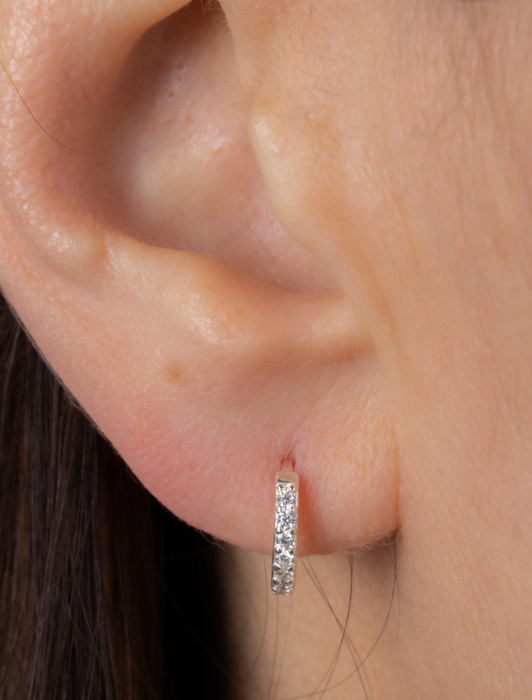 Olia Ava Huggie Earrings - Sterling Silver