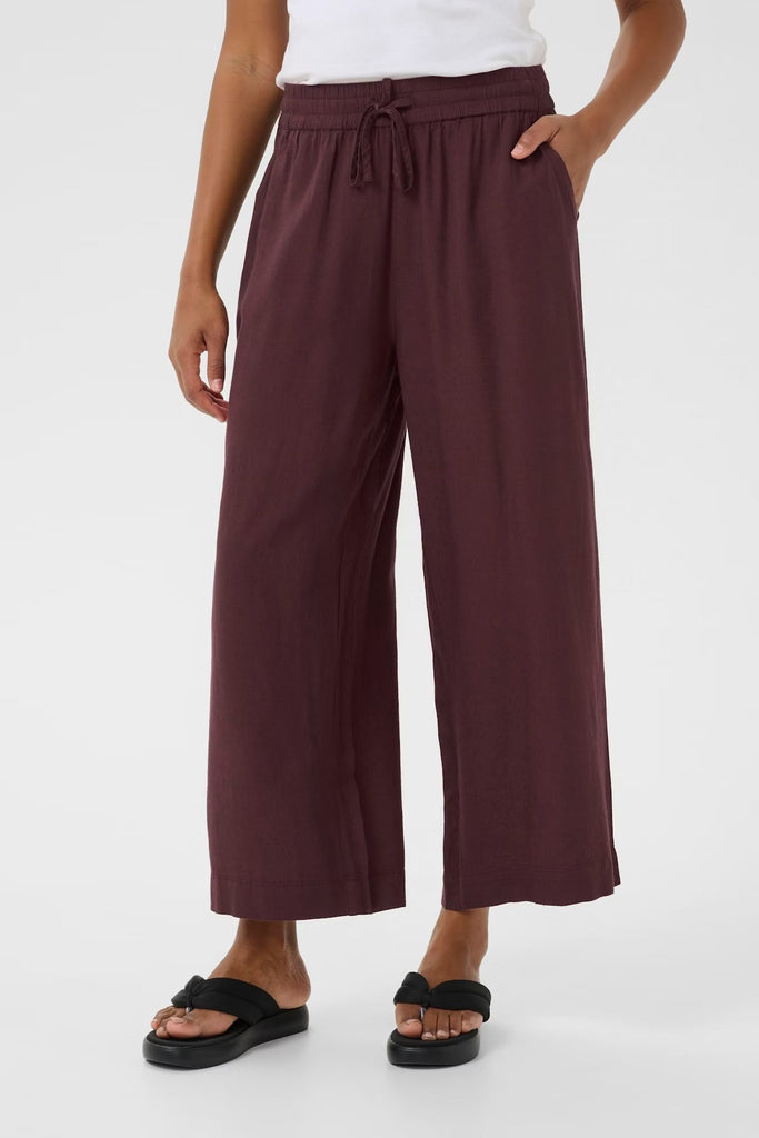 Kaffe Milia Linen Trousers Fudge