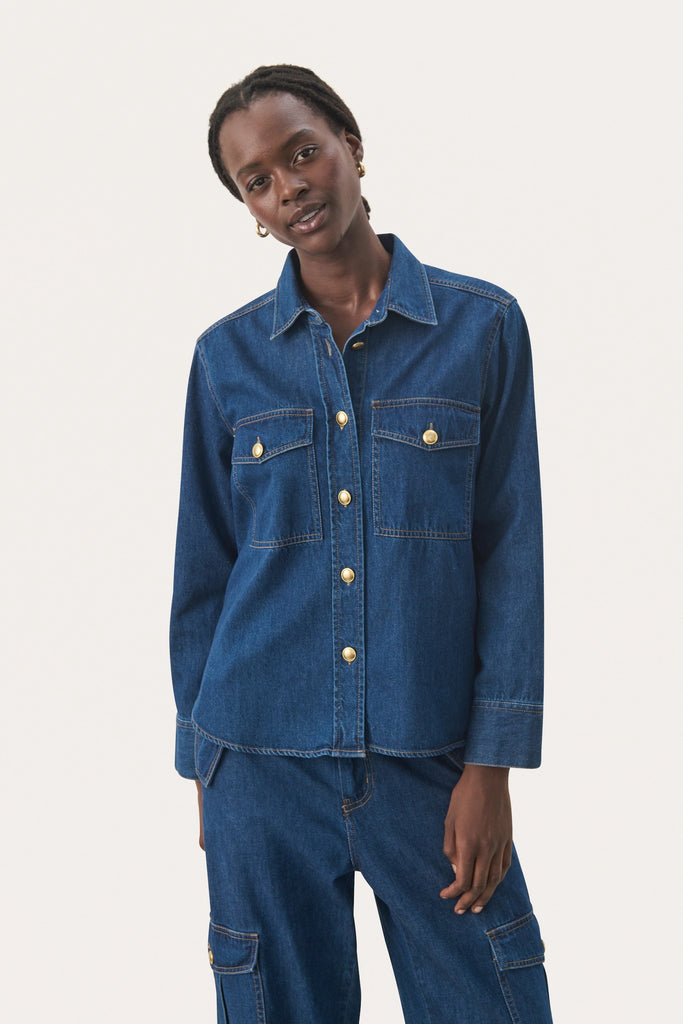 Part Two Paya Shirt Dark Vintage Denim