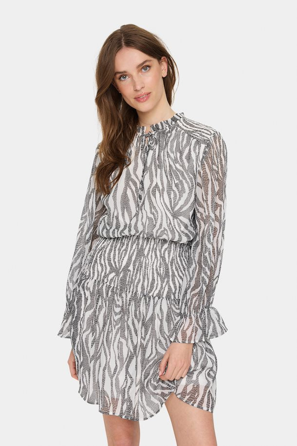 Saint Tropez Giorgia Dress Black Zebra Grap